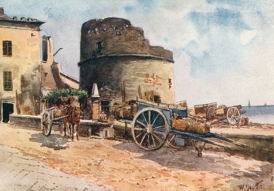 Bastion sur le rivage, Ceriale (lithographie couleur) - William Scott