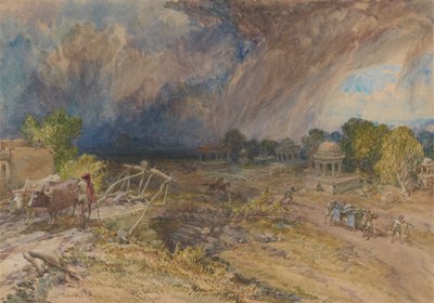 Tempête de poussière approchant, près de Jeypore, Rajpootana - William Simpson