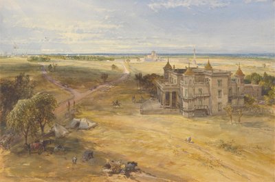 Le Dilkoosha, Lucknow au loin - William Simpson