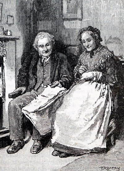 Un couple âgé. Par William Small (1843-1929) un illustrateur anglais. 1880 (gravure) - William Small