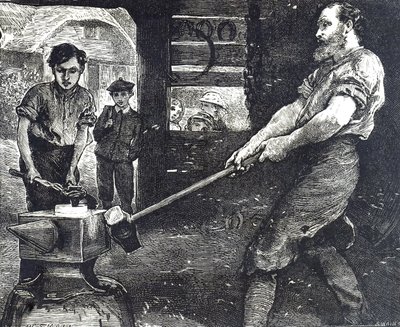 Gravure Dépeignant le Forgeron du Village - William Small