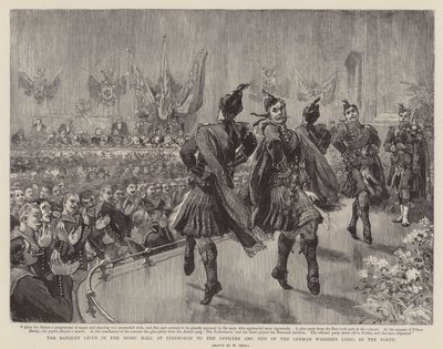 Le banquet dans la salle de musique à Édimbourg pour les officiers et les hommes des navires de guerre allemands ancrés dans le Forth - William Small