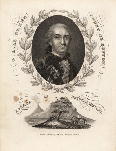 Portrait du Comte Georges Buffon dans une guirlande de laurier - William Smellie