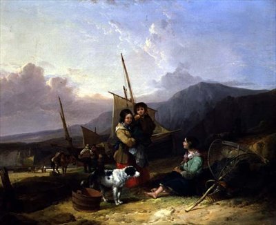 Pêcheurs sur le rivage - William Snr. Shayer