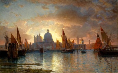 Santa Maria della Salute au coucher du soleil - William Stanley Haseltine