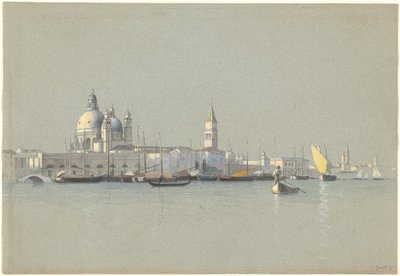 Vue à travers le canal de la Giudecca vers la Salute et le Campanile de San Marco - William Stanley Haseltine