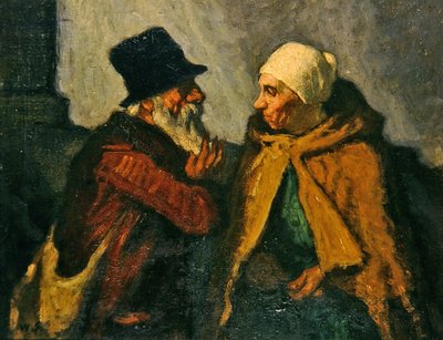 Vieux couple conversant - William Strang