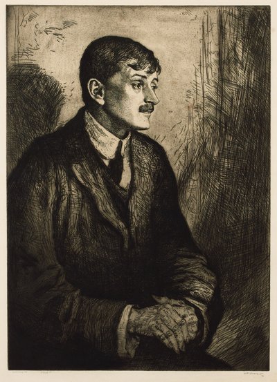 Portrait du poète John Masefield 1878-1967 - William Strang