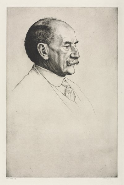 Thomas Hardy, de profil à droite, 1910 - William Strang