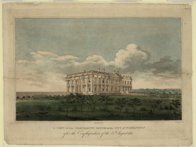 Vue de la Maison Blanche dans la ville de Washington après l