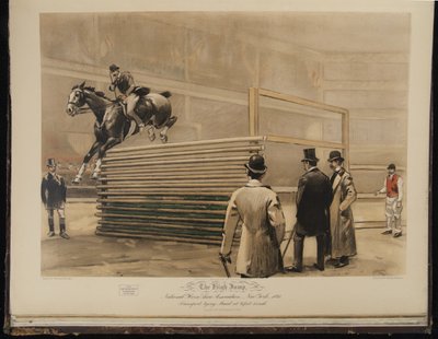 Le saut en hauteur, National Horse Show Association, New York 1892, Transport égalant Maud à 6 pieds 1 pouce - William Sullivant Vanderbilt Allen