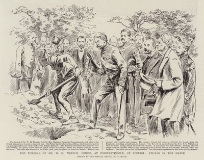 Les funérailles de M. W H Wrench, consul à Constantinople, à Scutari, remplissant la tombe - William T. Maud