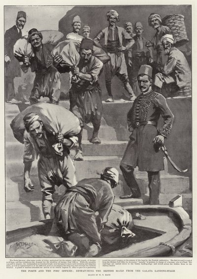 La Porte et les Postes, expédiant les courriers britanniques depuis le débarcadère de Galata - William T. Maud