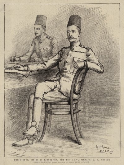 Le Sirdar, Sir H H Kitchener, et son ADC, Bimbashi J K Watson - William T. Maud