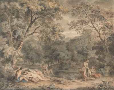 Nymphes se baignant dans une clairière boisée - William Taverner