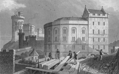 Extrémité est du Bridewell, et maison du gouverneur de la prison, Édimbourg, 1829 - William Tombleson