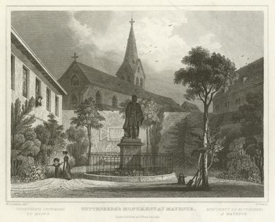 Monument de Gutenberg à Mayence - William Tombleson