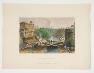 Lockport, canal Érié, illustration pour Nathaniel Parker Willis - William Tombleson