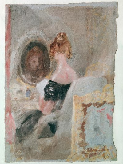 Intérieur à Petwoath House: Femme devant le miroir - Joseph Mallord William Turner