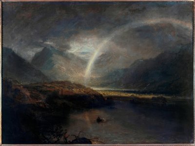 Lac Buttermere, avec une partie de Cromackwater, Cumberland, une averse - Joseph Mallord William Turner