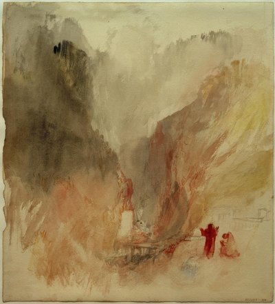 Regardant vers le haut de la gorge à Pré-Saint-Didier - Joseph Mallord William Turner