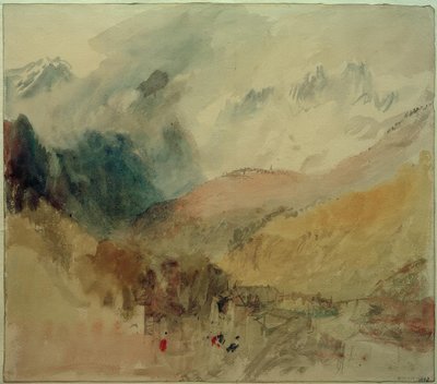 Mont-Blanc et le Chetif surplombant Pré-Saint-Didier dans la vallée d