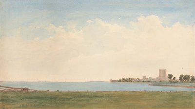 Château de Porchester : Vue du village de Porchester regardant à travers l