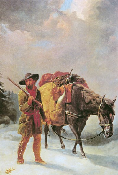 Trappeur de fourrures traversant les montagnes - William Tylee Ranney
