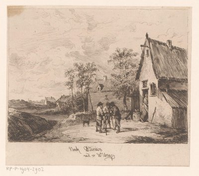 Trois hommes devant une auberge - William Unger