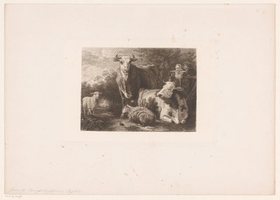 Berger et bergère avec du bétail - William Unger