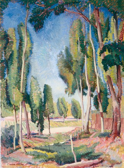 Peupliers et jeunes champs - William Victor Higgins