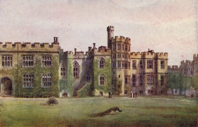 Château de Warwick : Entrée de la chapelle (lithographie en couleur) - William W. Quatremain