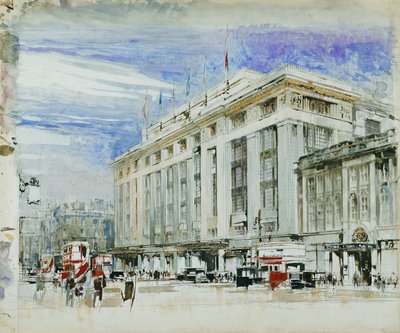 Conception perspective pour Derry et Toms, Kensington High Street - William Walcot