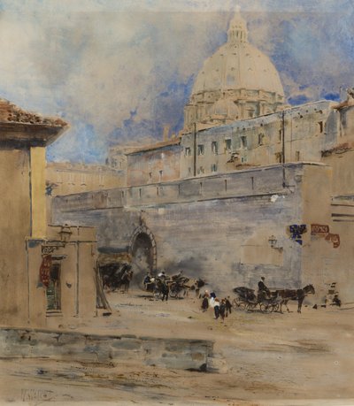 Le Vatican : le Saint-Office et le dôme de Saint-Pierre, Rome - William Walcot
