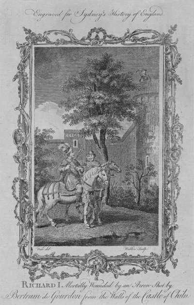Richard Ier mortellement blessé par une flèche tirée par Bertram de Gourdon depuis les murs du château de C - William Walker