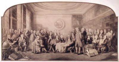 Les hommes éminents de la science en 1807-1808. Réunion dans la bibliothèque de l