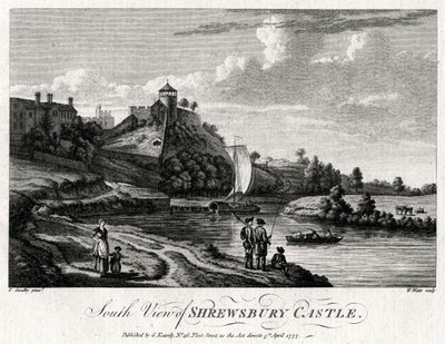 Vue sud du château de Shrewsbury, Shropshire, 1777 - William Watts