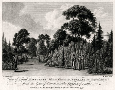 Vue du jardin de fleurs de Lord Harcourt à Nuneham dans l