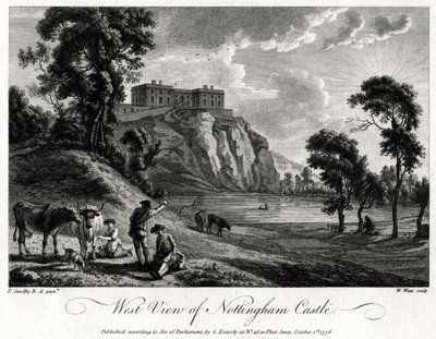 Vue ouest du château de Nottingham, Nottinghamshire, 1776 - William Watts