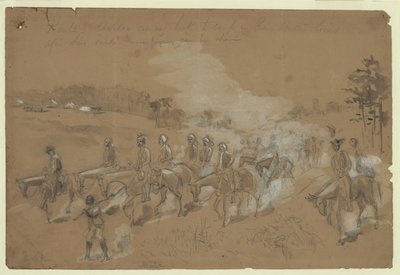 La cavalerie de Kautz revenant au camp dans les lignes du général Butler après leur raid - William Waud