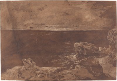Une côte rocheuse au clair de lune - William West or Samuel Jackson