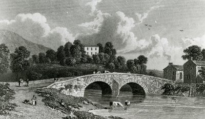 Greta Hall et le pont de Keswick, gravé par E. Francis, 1842 - William Westall