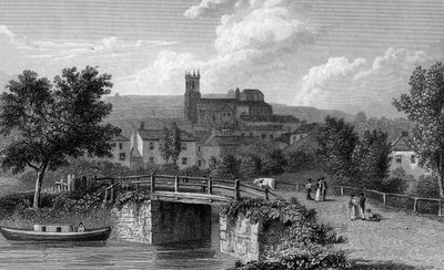 Hythe depuis le pont du canal, gravé par E. Finden, 1829 - William Westall