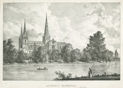 Cathédrale de Lichfield - Vue Sud - William Westall