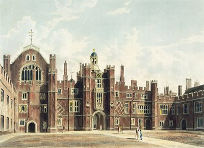 Vue de la cour intérieure du palais de Hampton Court de 