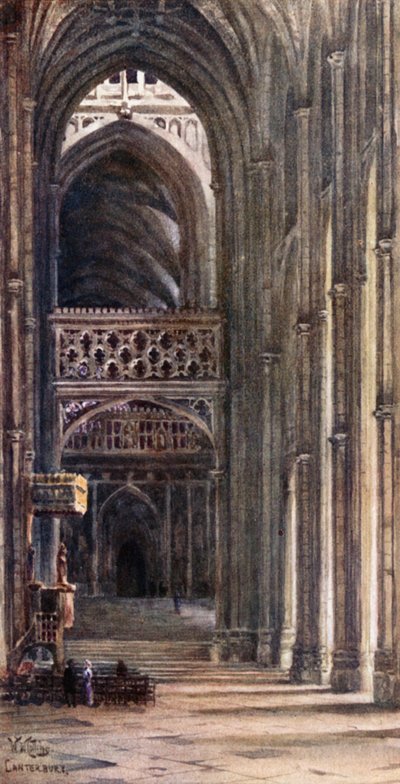 Canterbury, intérieur de la nef - William Wiehe Collins
