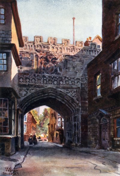 Salisbury, la porte de High Street vers le Close - William Wiehe Collins
