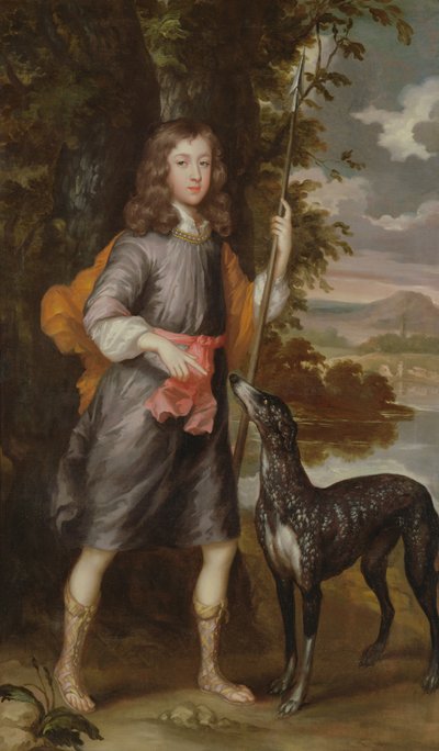 Un garçon avec une lance et un chien, c.1685 - William Wissing or Wissmig