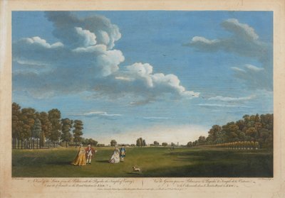 Vue de la pelouse depuis le palais avec la pagode - William Woollett