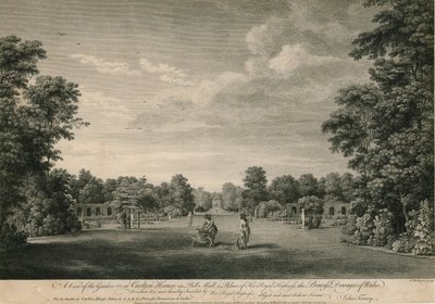 Vue du jardin de Carlton House à Pall Mall, un palais de Son Altesse Royale la princesse douairière de Galles - William Woollett